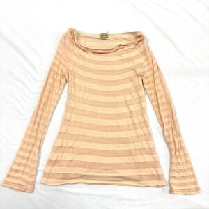 Vtg Y2K Ella Moss Cowl Neck Top M Ruched Office Siren Extra Long Sleeve Layering